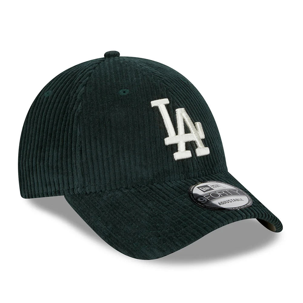 New Era 9FORTY L.A. Dodgers Baseball Cap - MLB Wide Cord - Dunkelgrün-Steingrau - Image 3