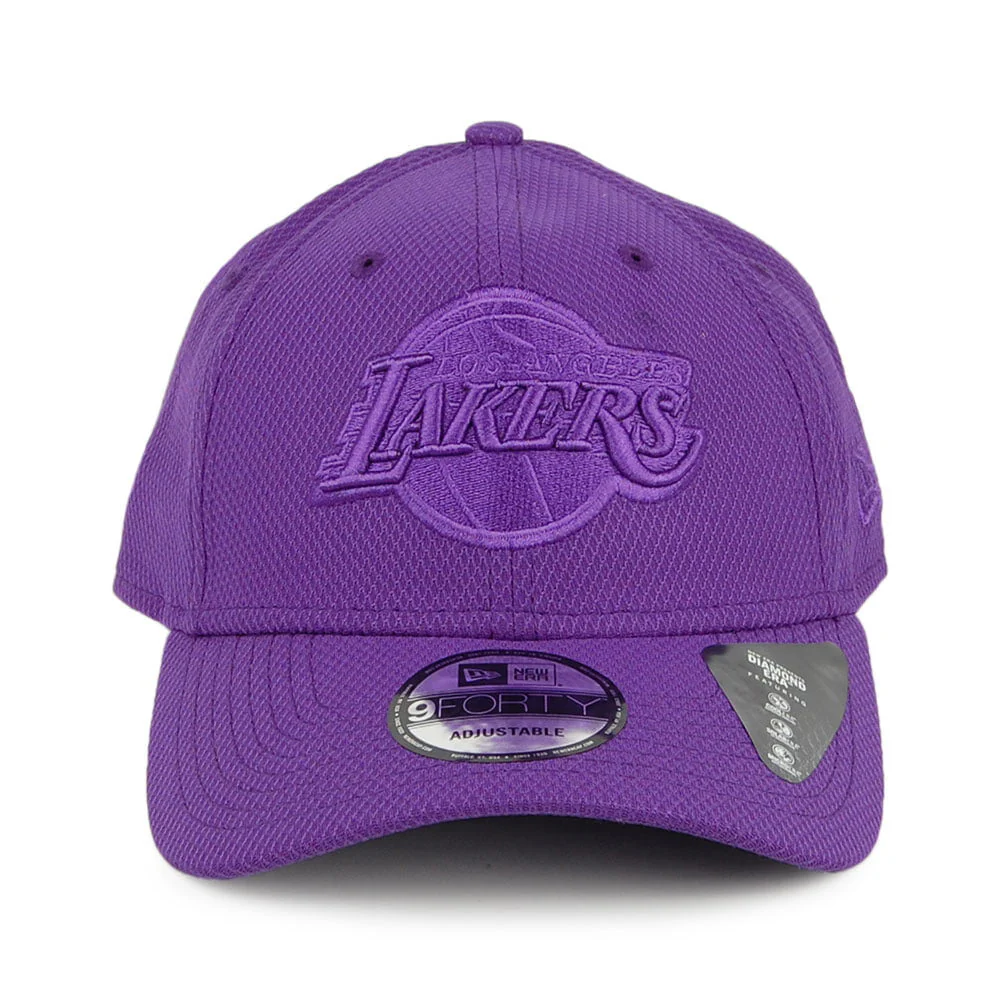 New Era 9FORTY L.A. Lakers Baseball Cap - NBA Mono Team Colour - Lila - Image 2