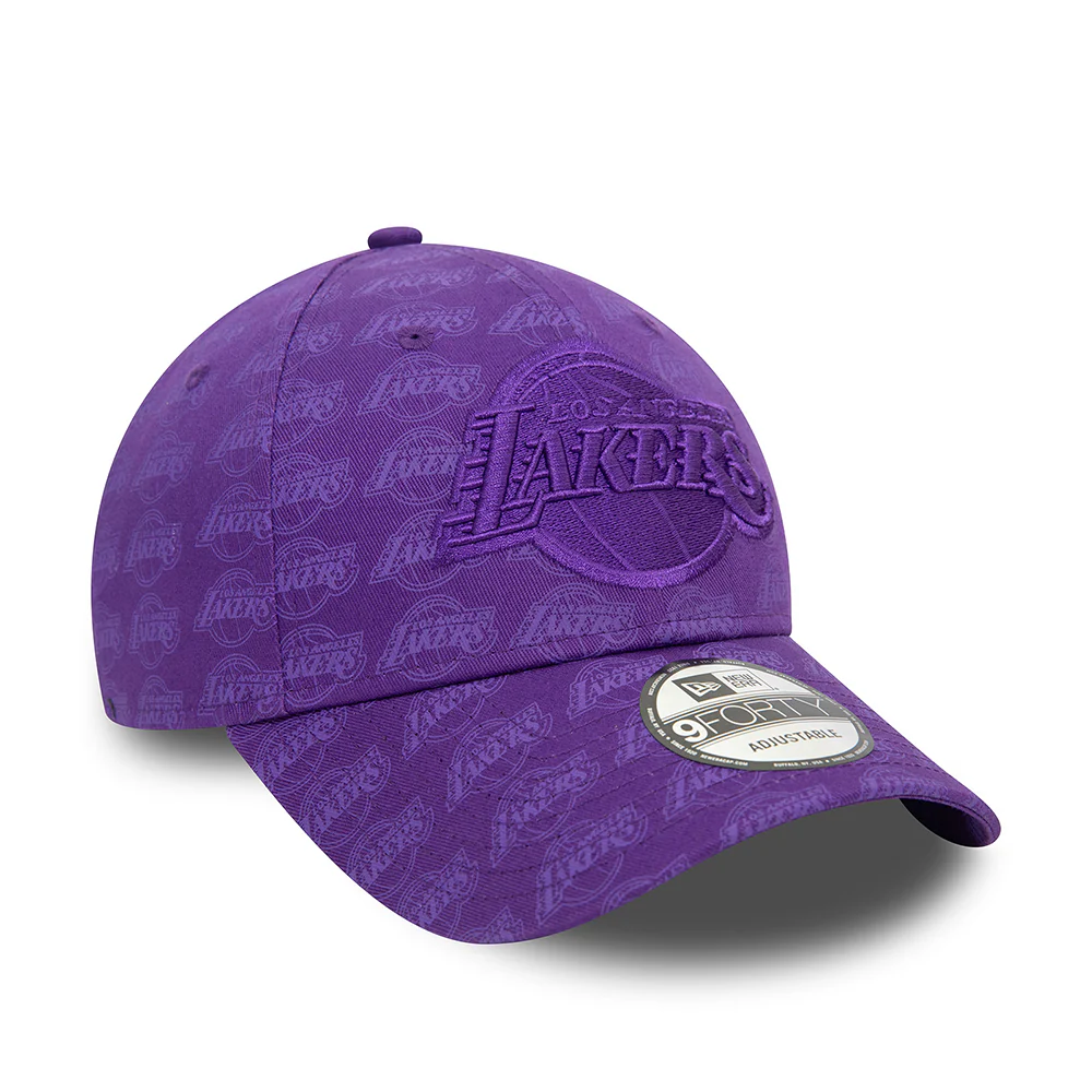 New Era 9FORTY L.A. Lakers Baseball Cap - NBA Monogram - Lila - Image 3