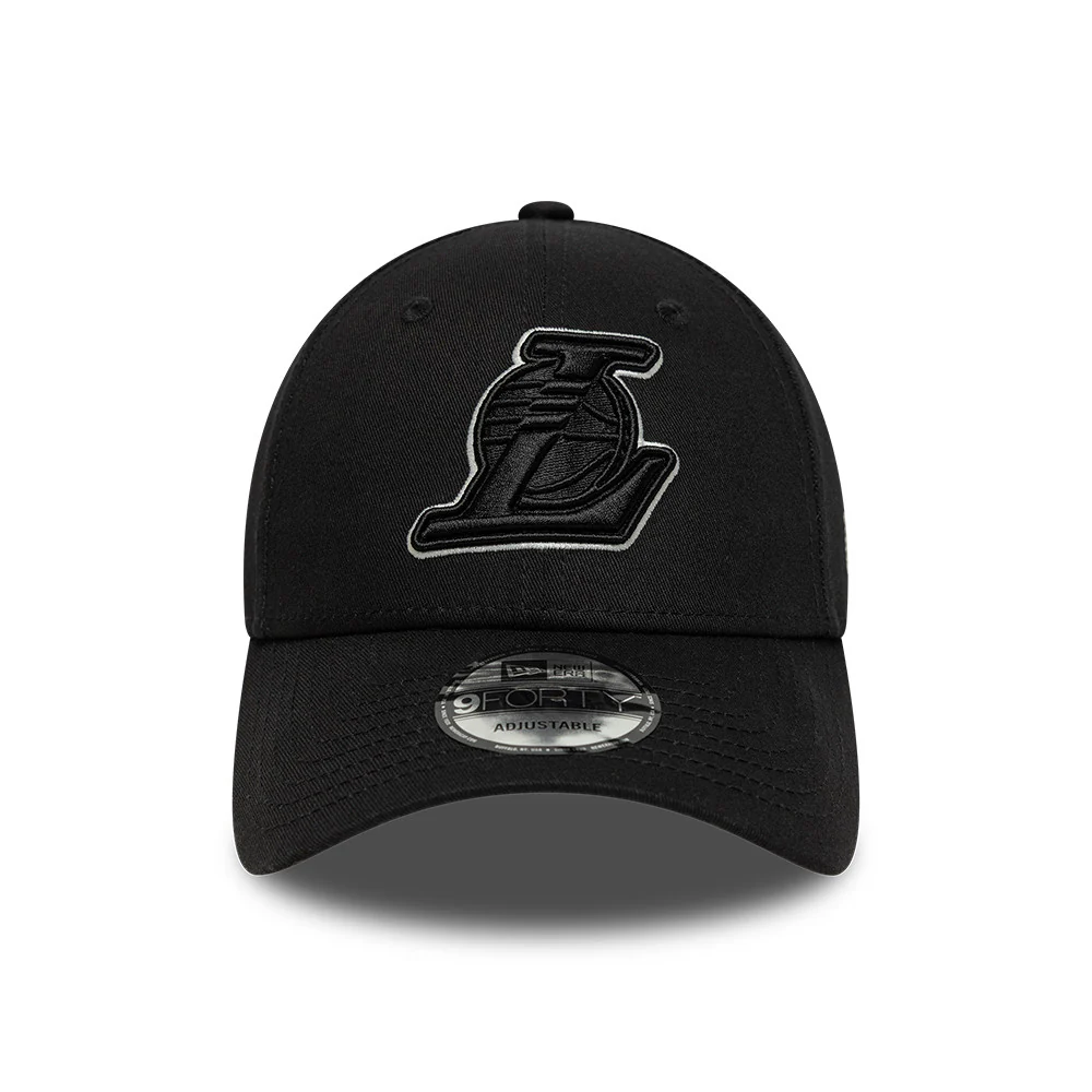 New Era 9FORTY L.A. Lakers Baseball Cap - NBA Team Outline - Schwarz-Weiß - Image 2