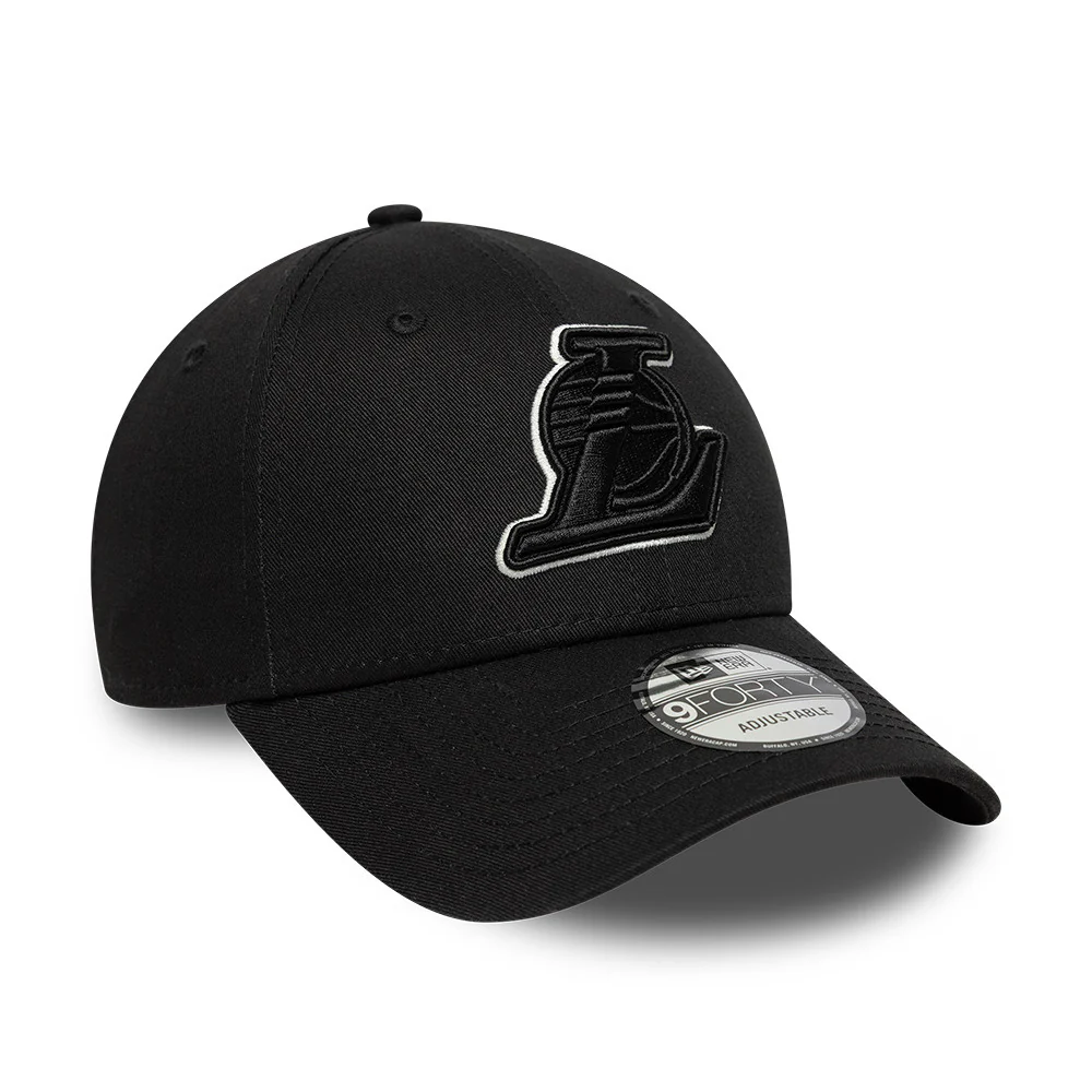 New Era 9FORTY L.A. Lakers Baseball Cap - NBA Team Outline - Schwarz-Weiß - Image 3