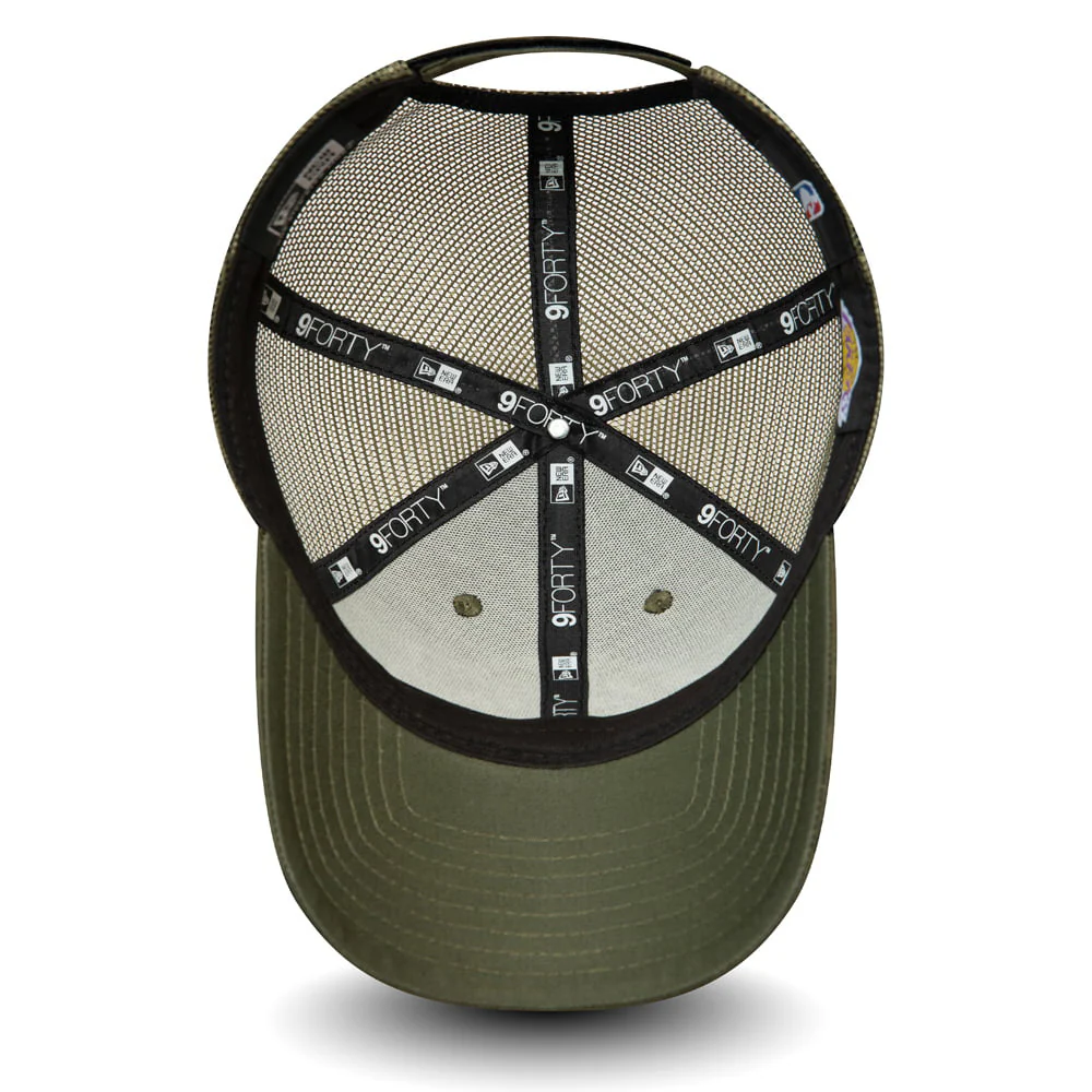 New Era 9FORTY L.A. Lakers Trucker Cap - NBA Home Field - Olivgrün - Image 3