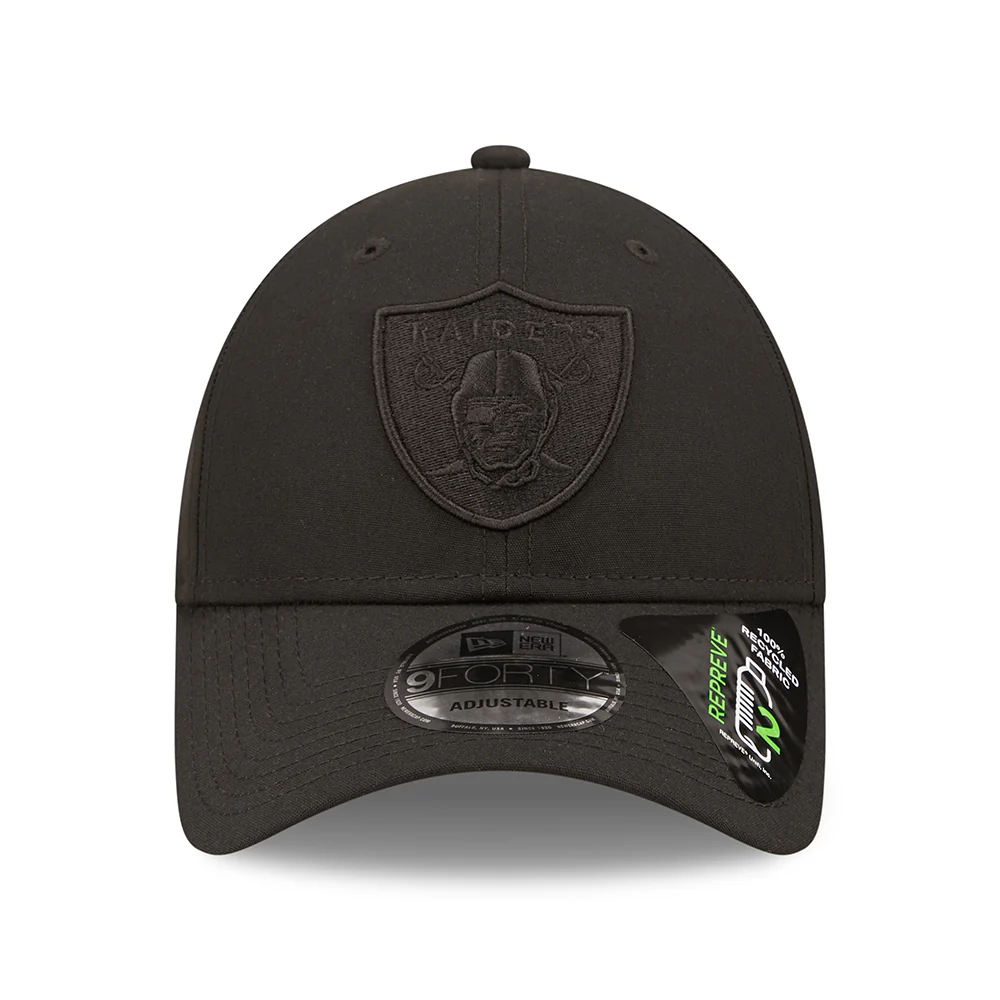 New Era 9FORTY Las Vegas Raiders Baseball Cap - NFL Repreve Monochrome - Schwarz - Image 2