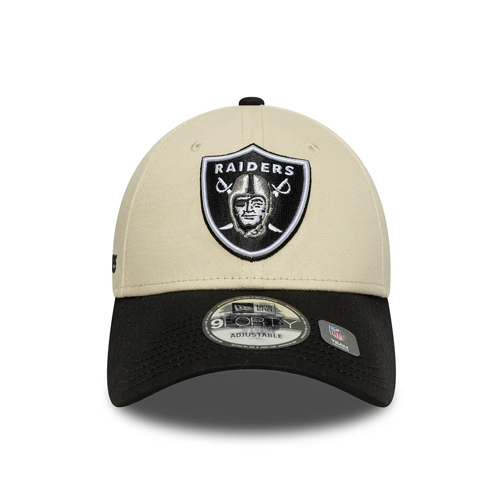 New Era 9FORTY Las Vegas Raiders Baseball Cap - NFL Wordmark - Cremefarben-Schwarz - Image 2