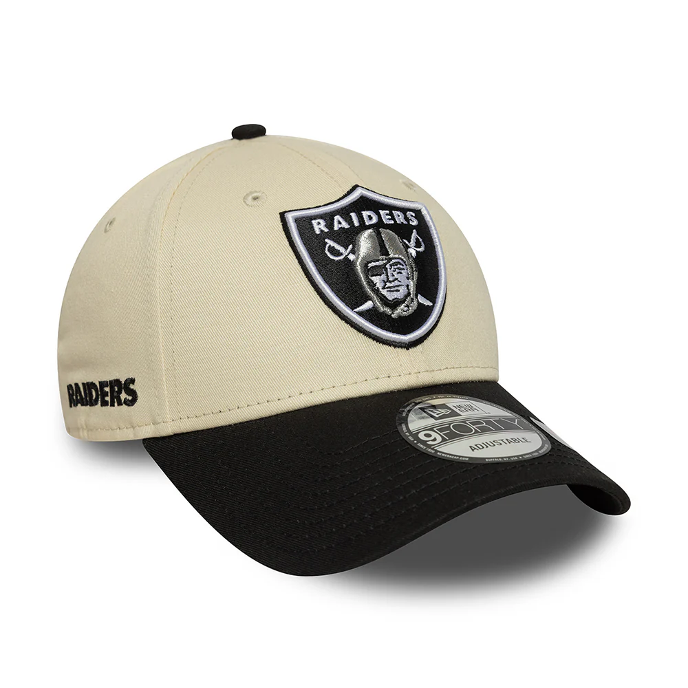 New Era 9FORTY Las Vegas Raiders Baseball Cap - NFL Wordmark - Cremefarben-Schwarz - Image 3