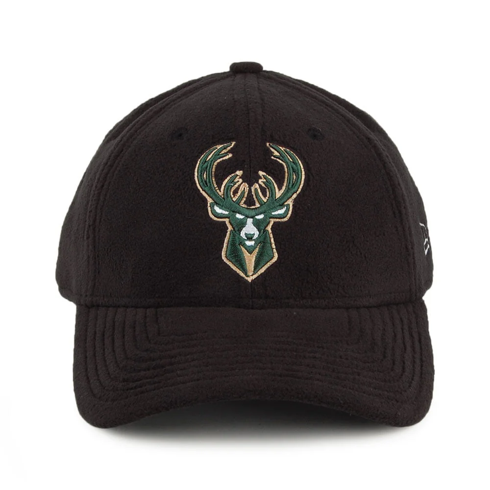 New Era 9FORTY Milwaukee Bucks Baseball Cap - NBA Polar Fleece - Schwarz - Image 2