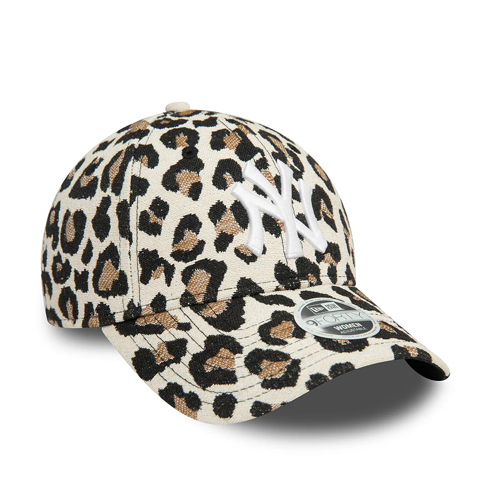 New Era 9FORTY New York Yankees Baseball Cap - MLB AOP Leopard - Beige - Image 3