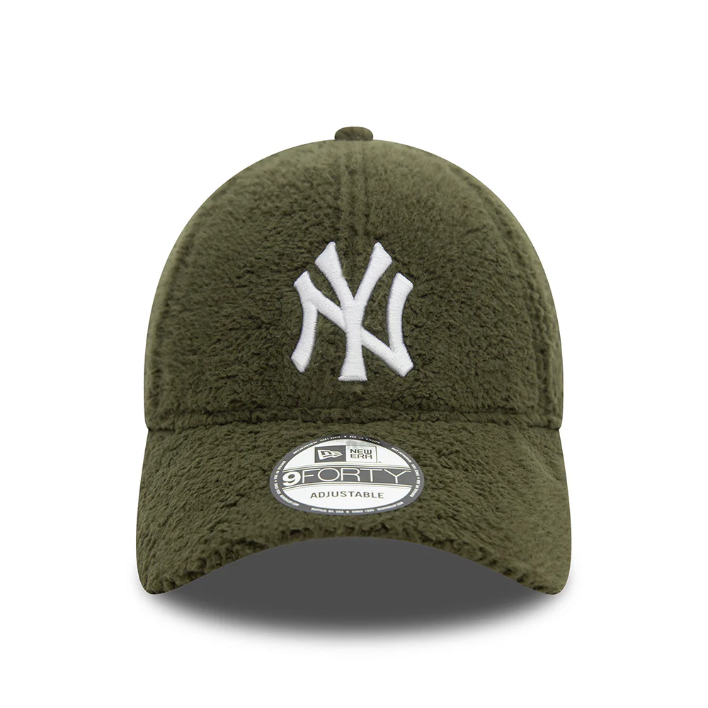 New Era 9FORTY New York Yankees Baseball Cap - MLB Borg - Olivgrün-Weiß - Image 2