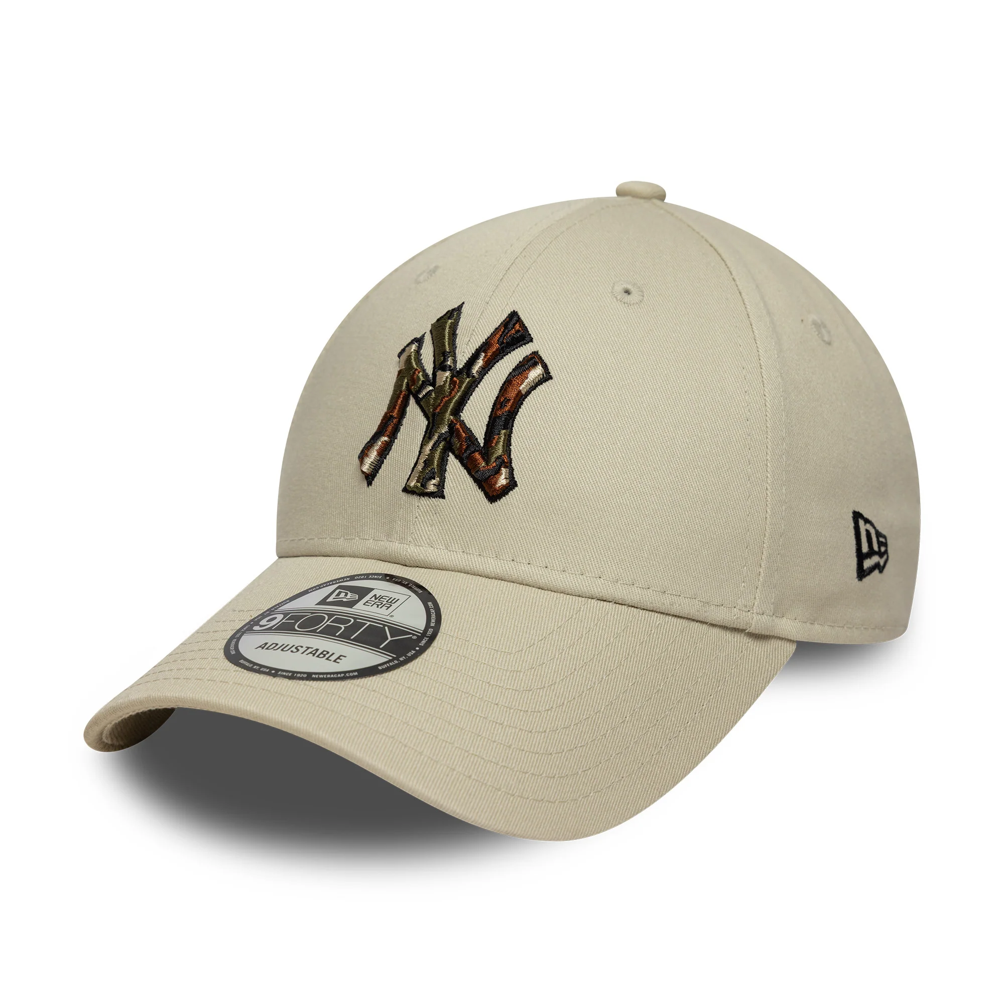 New Era 9FORTY New York Yankees Baseball Cap - MLB Camo Infilll - Steingrau