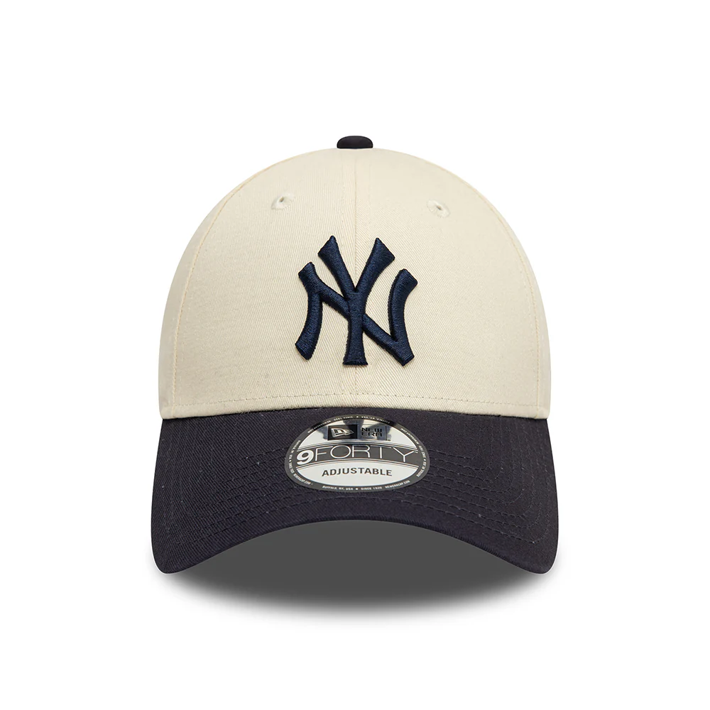 New Era 9FORTY New York Yankees Baseball Cap MLB Colourblock - Cremefarben-Marineblau - Image 2