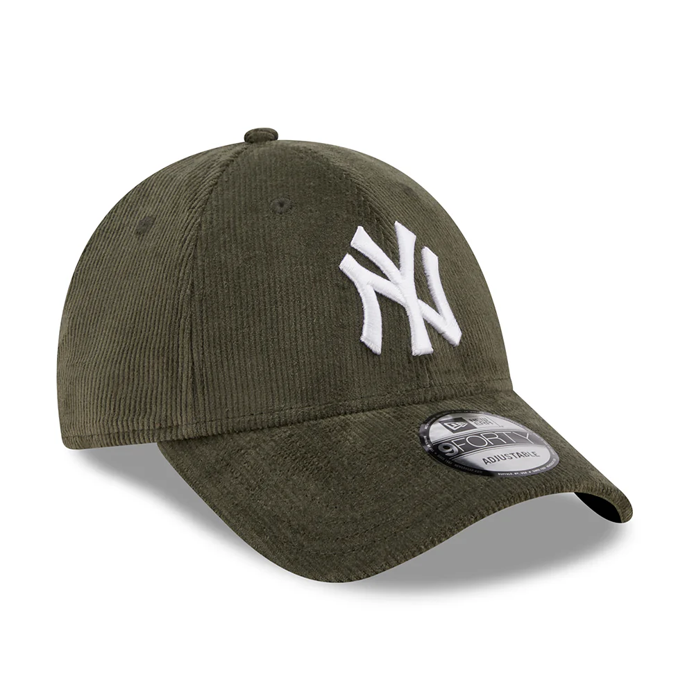 New Era 9FORTY New York Yankees Baseball Cap MLB Cord Fabric - Olivgrün - Image 3