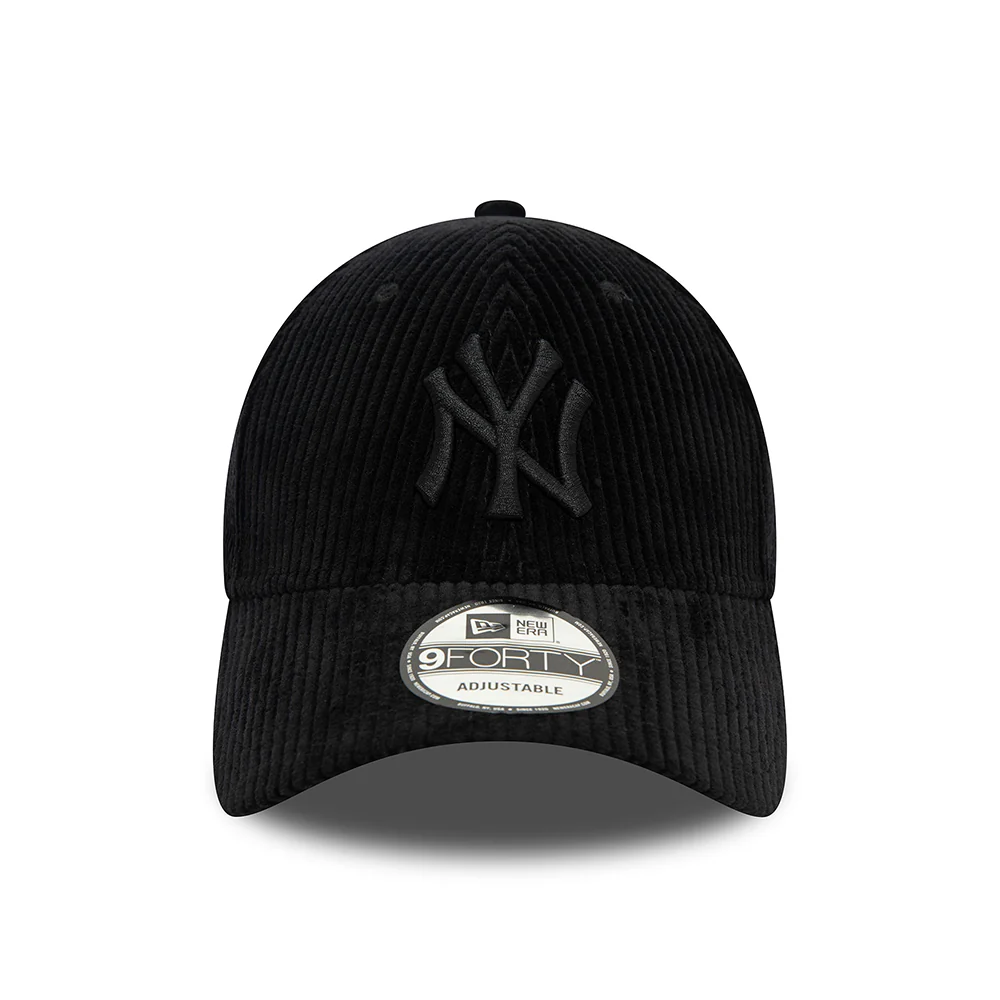 New Era 9FORTY New York Yankees Baseball Cap - MLB Cord - Schwarz auf Schwarz - Image 2