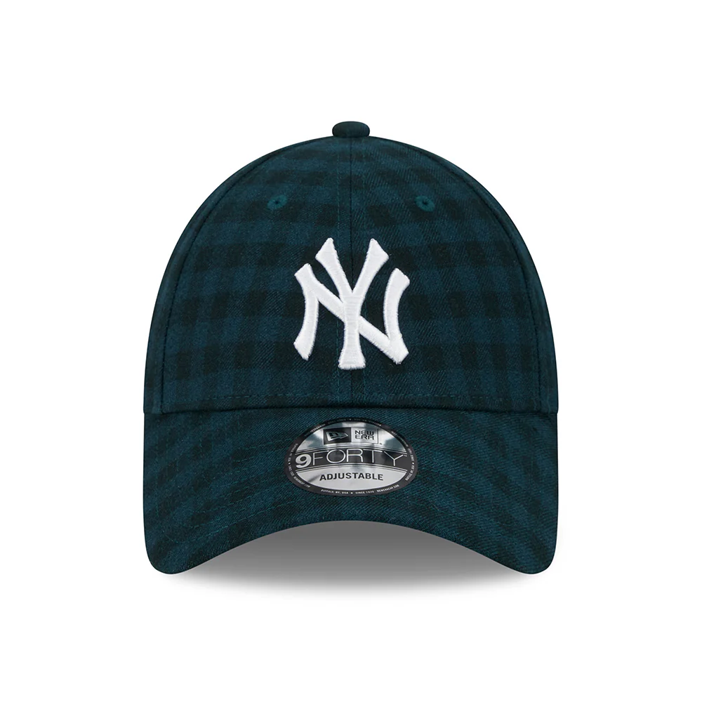 New Era 9FORTY New York Yankees Baseball Cap - MLB Flannel - Dunkelgrün-Weiß - Image 2