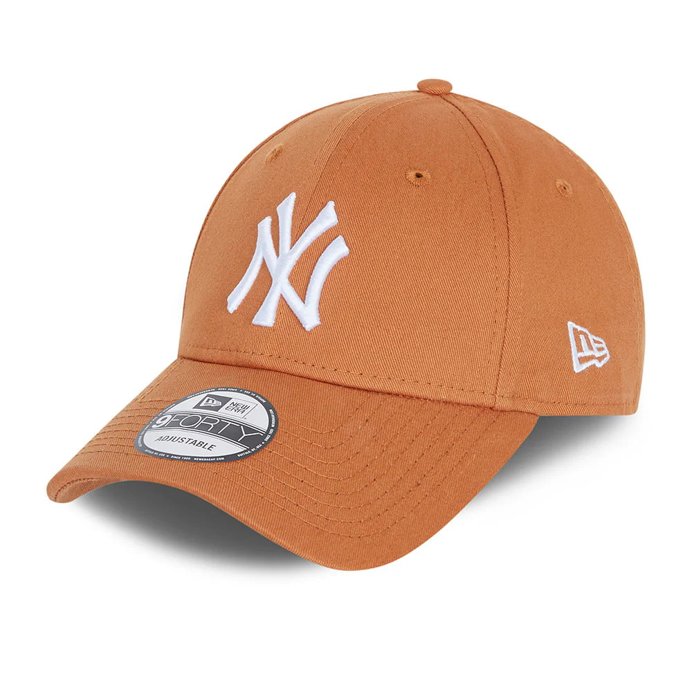 New Era 9FORTY II New York Yankees Baseball Cap - MLB League Essential - Toffee-Weiß