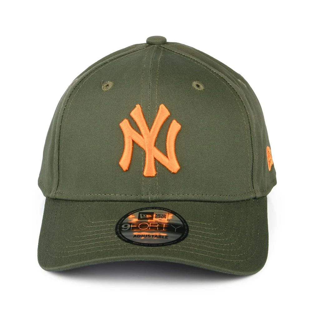 New Era 9FORTY II New York Yankees Baseball Cap - MLB League Essential - Olivgrün-Orange - Image 2