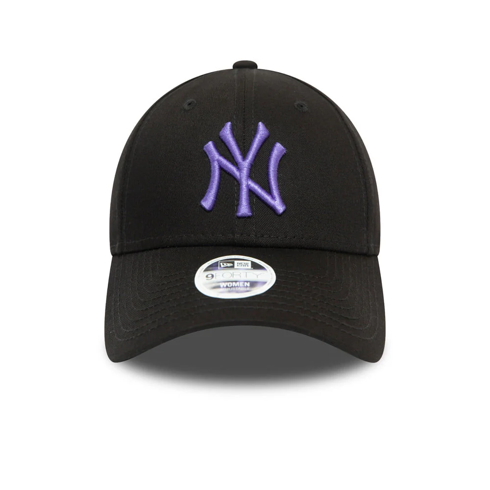 New Era Damen 9FORTY New York Yankees Baseball Cap - MLB League Essential XX - Schwarz - Lila - Image 2