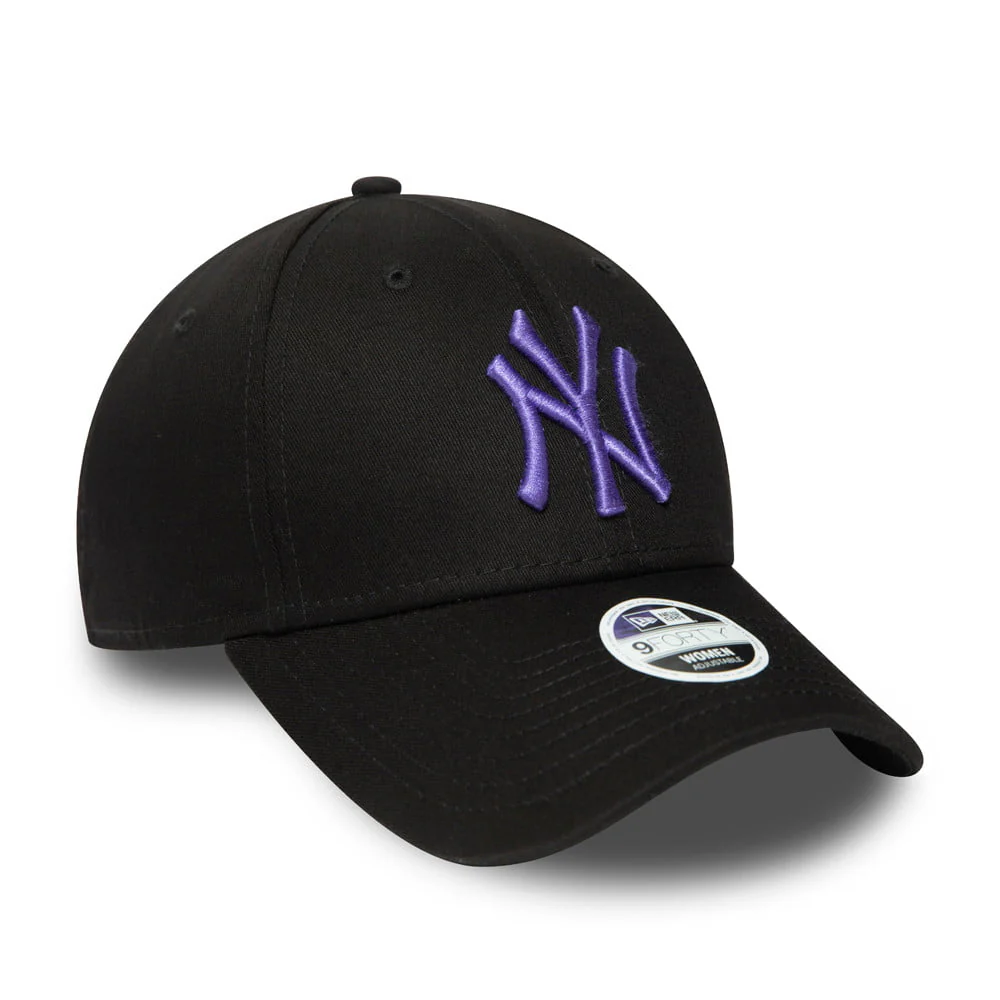 New Era Damen 9FORTY New York Yankees Baseball Cap - MLB League Essential XX - Schwarz - Lila - Image 3
