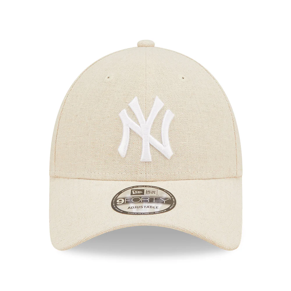 New Era 9FORTY New York Yankees Baseball Cap - MLB Linen - Steingrau-Weiß - Image 2