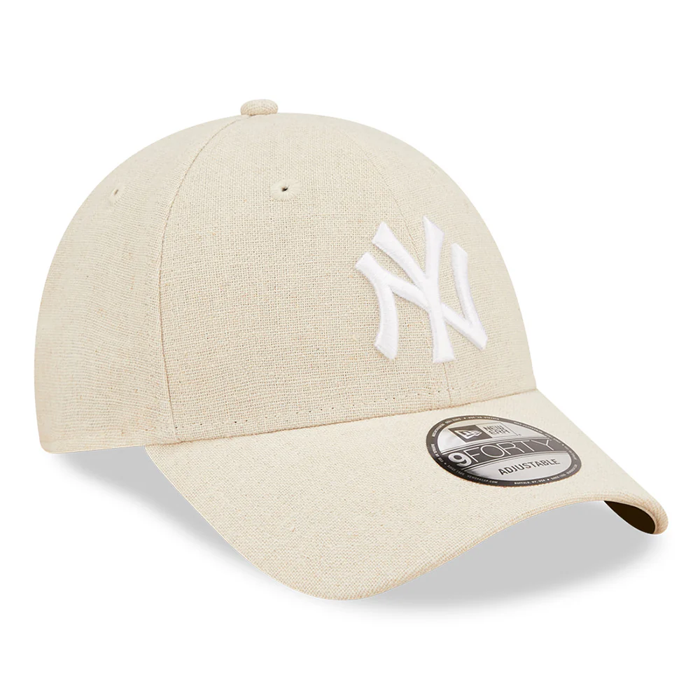 New Era 9FORTY New York Yankees Baseball Cap - MLB Linen - Steingrau-Weiß - Image 3