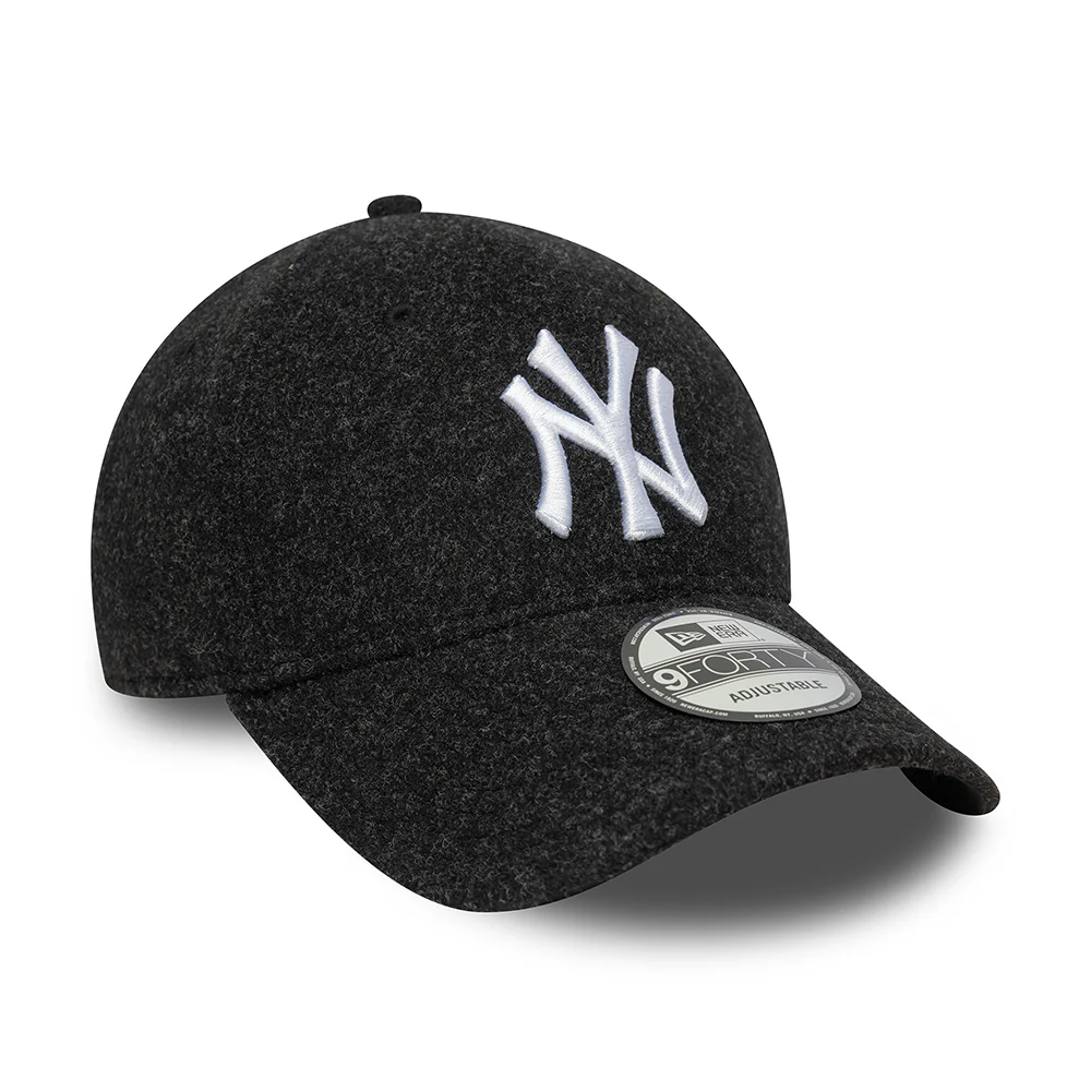 New Era 9FORTY New York Yankees Baseball Cap - MLB Melton - Schwarz-Weiß - Image 3