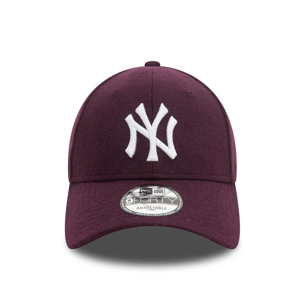 New Era 9FORTY New York Yankees Baseball Cap - MLB Melton Wool - Lila-Weiß - Image 2