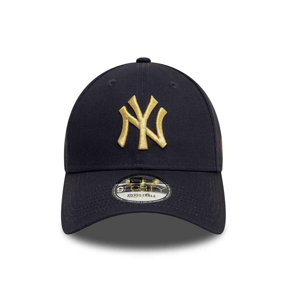 New Era 9FORTY New York Yankees Baseball Cap - MLB Metallic - Marineblau-Gold - Image 2