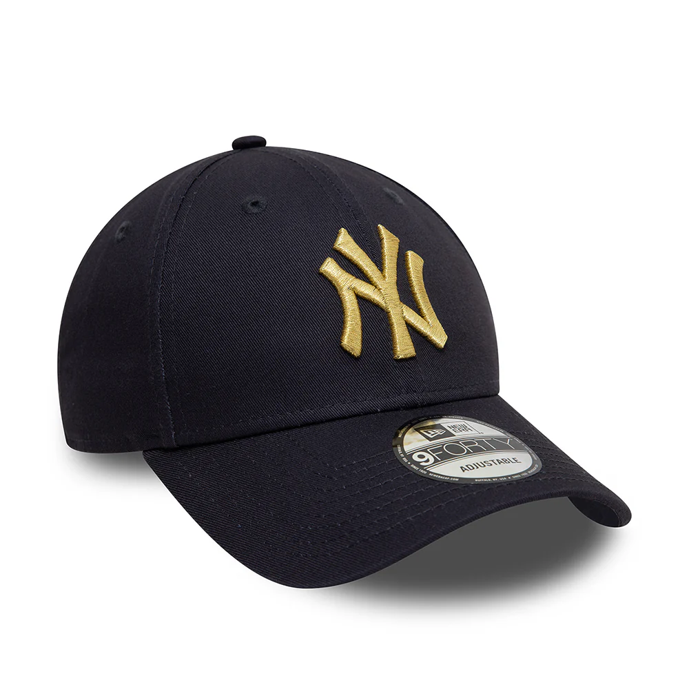 New Era 9FORTY New York Yankees Baseball Cap - MLB Metallic - Marineblau-Gold - Image 3