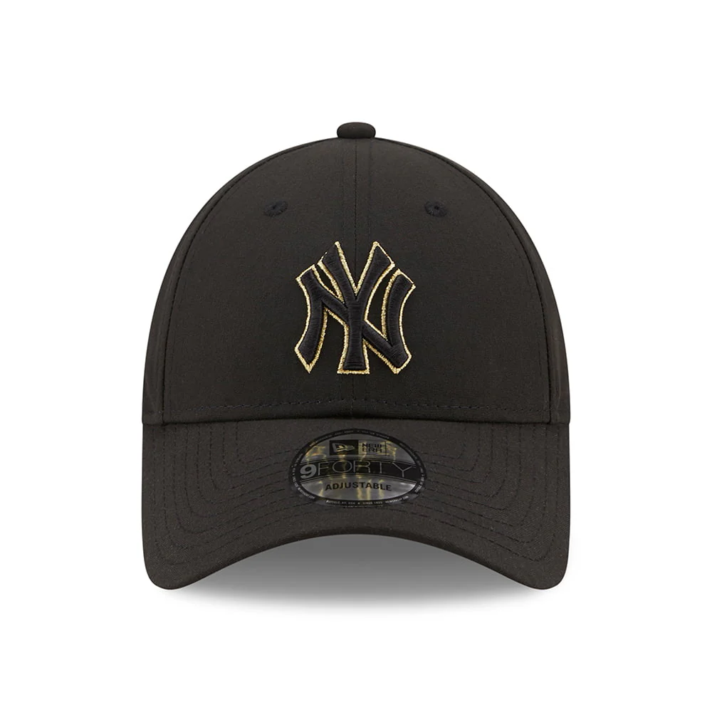 New Era 9FORTY New York Yankees Baseball Cap - MLB Metallic Outline - Schwarz-Gold - Image 2