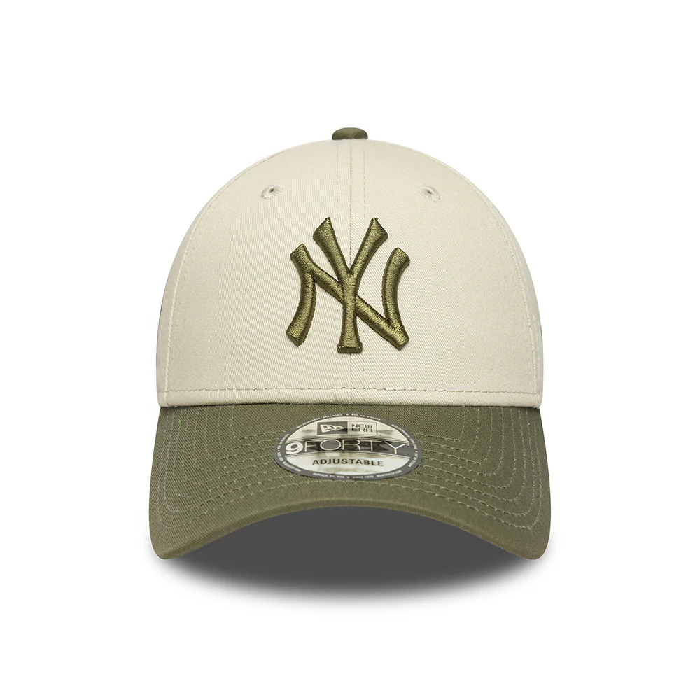 New Era 9FORTY New York Yankees Baseball Cap - MLB Side Patch - Steingrau-Olivgrün - Image 2