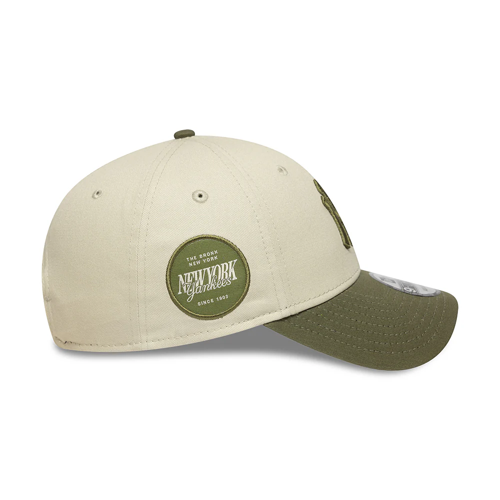 New Era 9FORTY New York Yankees Baseball Cap - MLB Side Patch - Steingrau-Olivgrün - Image 4