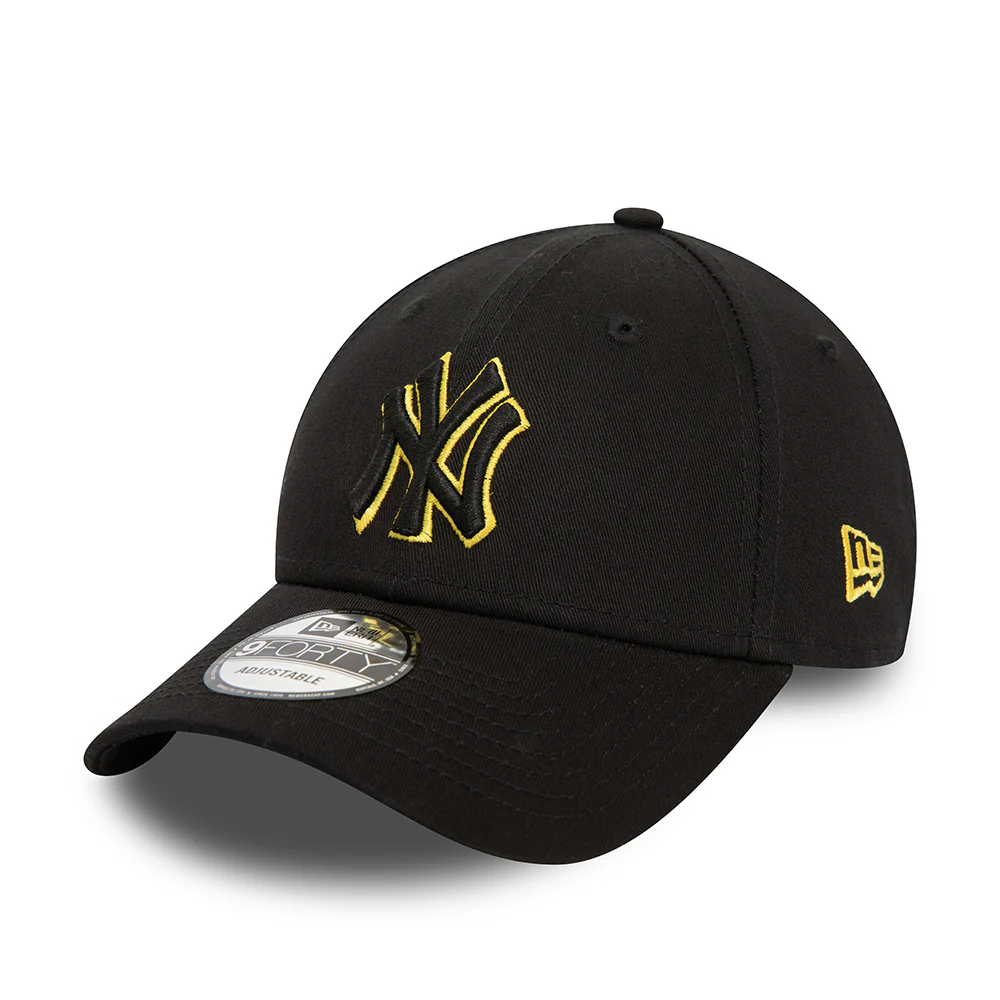 New Era 9FORTY New York Yankees Baseball Cap - MLB Team Outline - Schwarz-Gelb