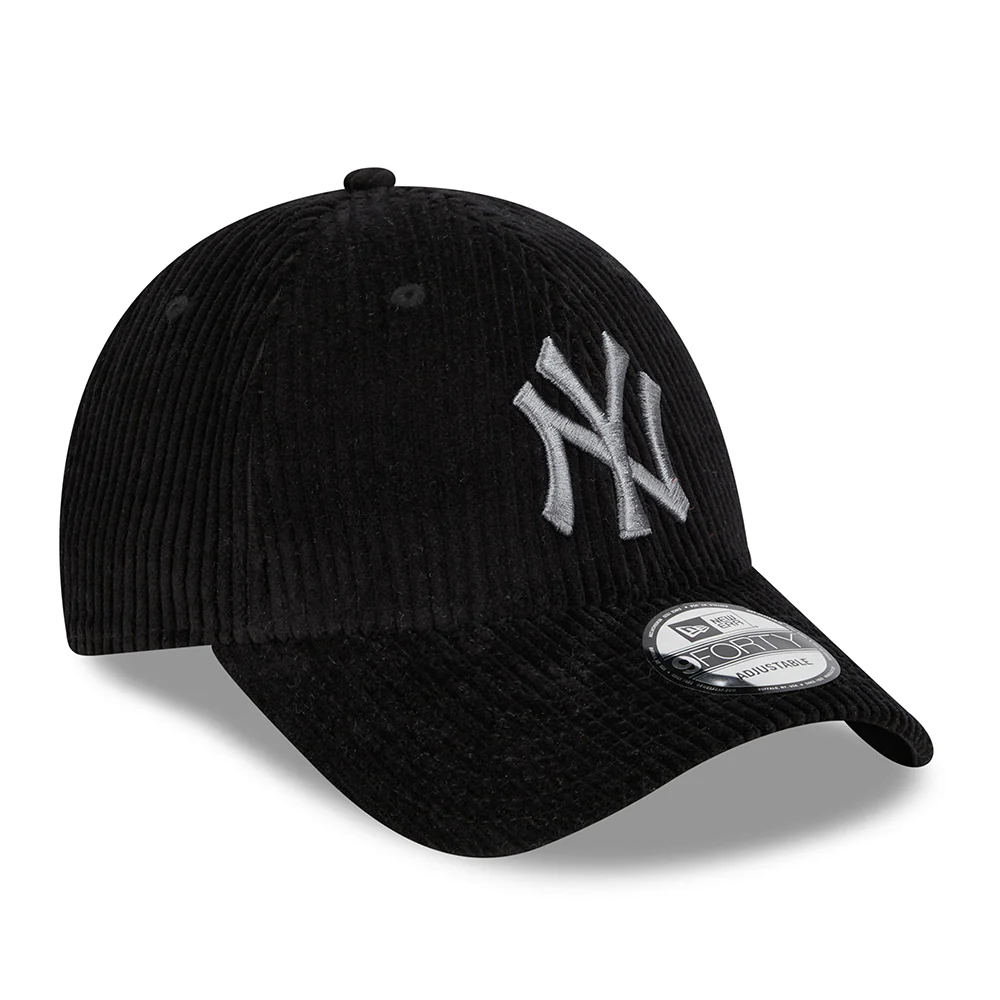 New Era 9FORTY New York Yankees Baseball Cap MLB Wide Cord - Schwarz-Grau - Image 3
