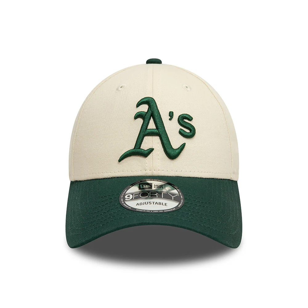 New Era 9FORTY Oakland Athletics Baseball Cap - MLB Colourblock - Cremefarben-Dunkelgrün - Image 2