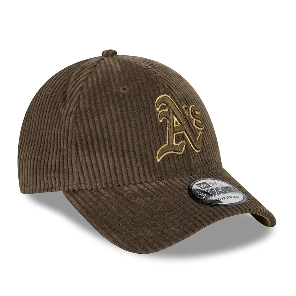 New Era 9FORTY Oakland Athletics Baseball Cap - MLB Wide Cord - Braun-Bronze - Image 3