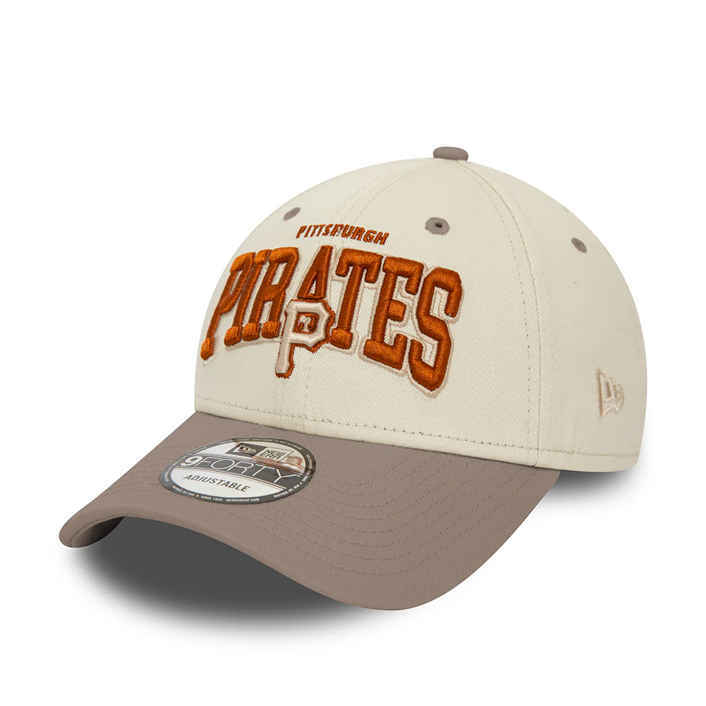 New Era 9FORTY Pittsburgh Pirates Baseball Cap - MLB White Crown - Elfenbein-Taupe