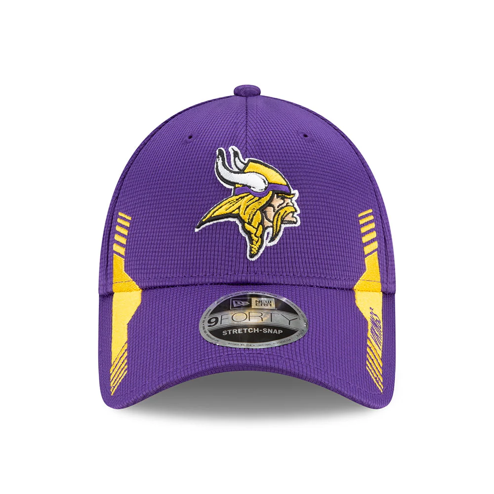 New Era 9FORTY Snap Minnesota Vikings Baseball Cap - NFL Sideline Home - Lila-Gold - Image 2