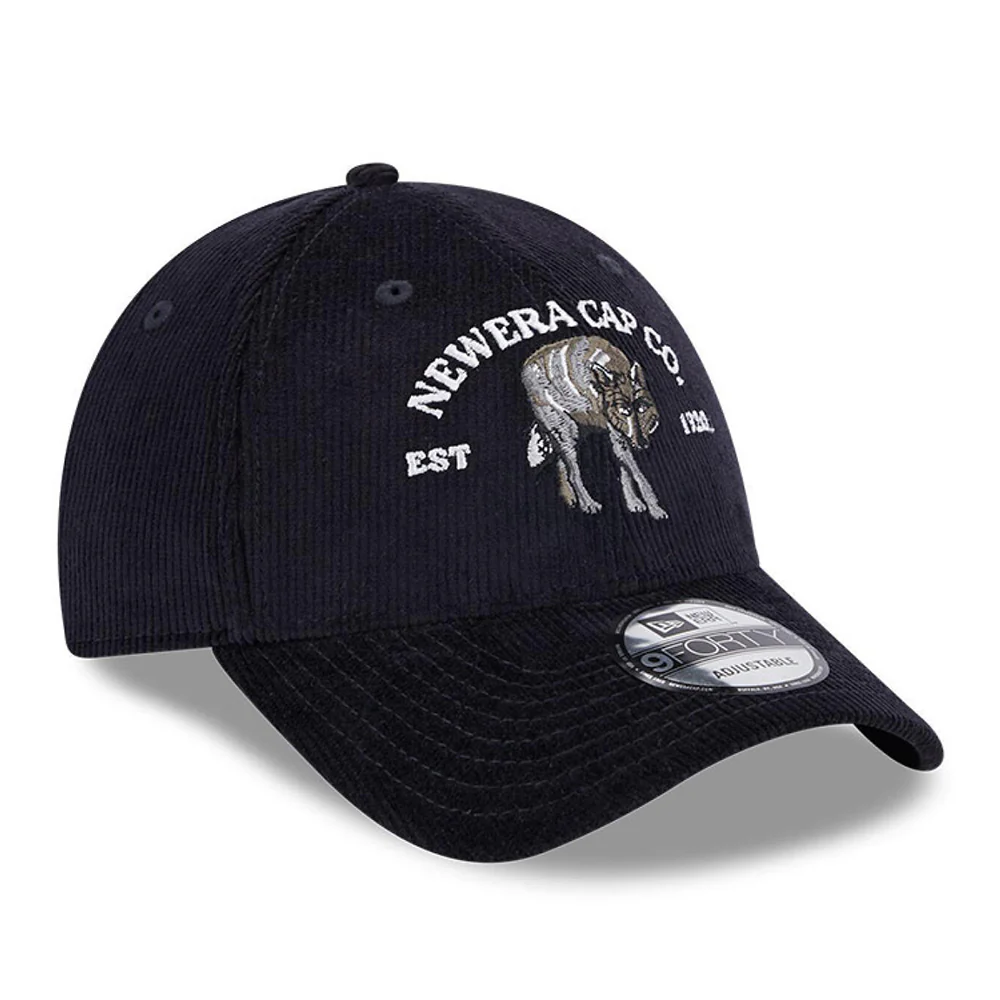 New Era 9FORTY Wolf Baseball Cap - NE Cord - Marineblau - Image 3