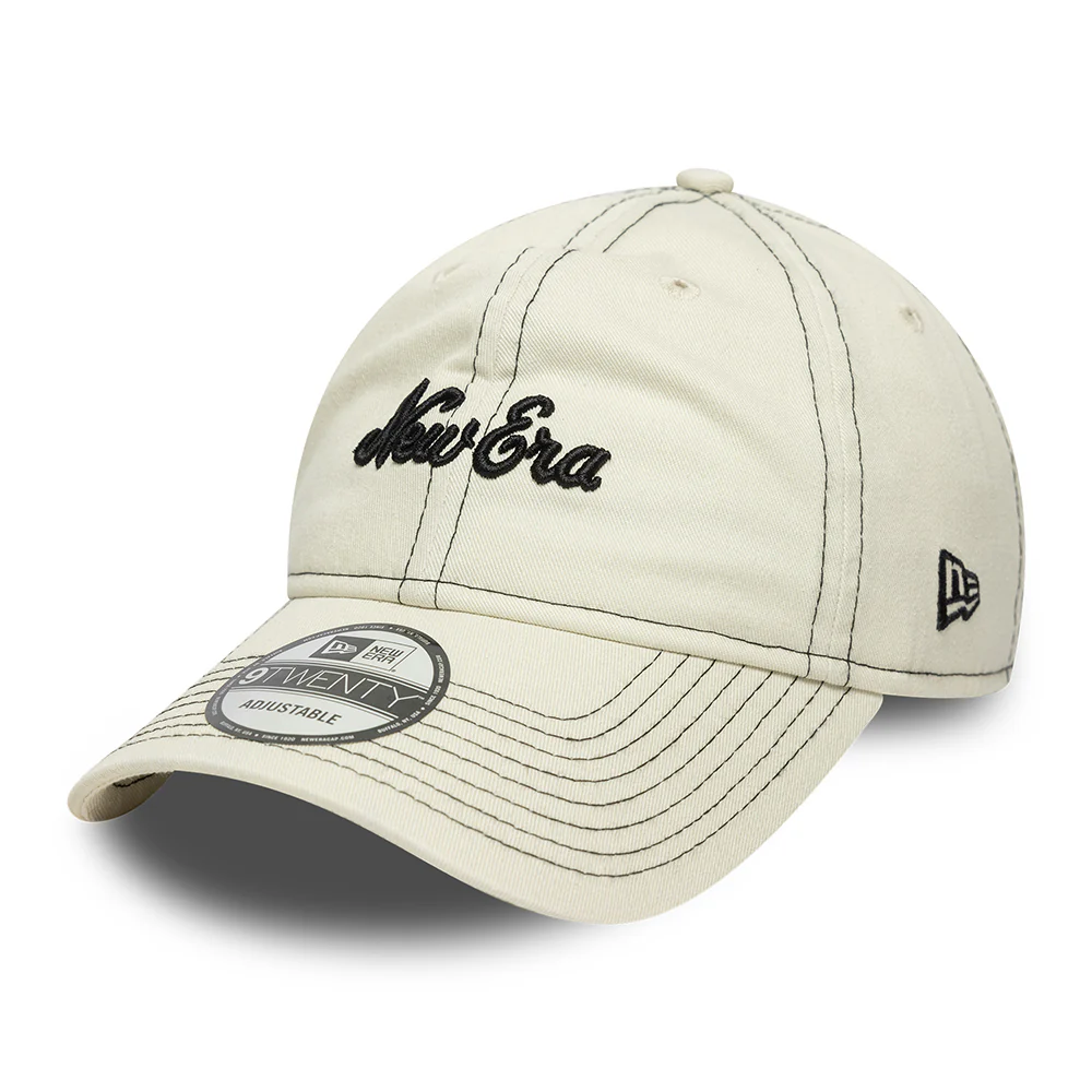 New Era 9TWENTY Baseball Cap aus Baumwolle - Contrast Stitch - Elfenbein-Schwarz