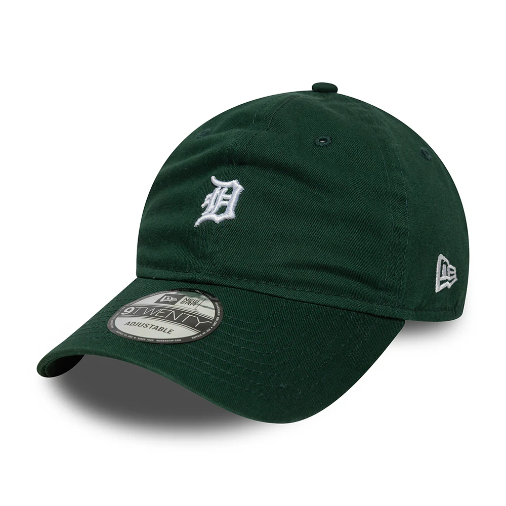 New Era 9TWENTY Detroit Tigers Baseball Cap - MLB Mini Washed - Dunkelgrün-Weiß
