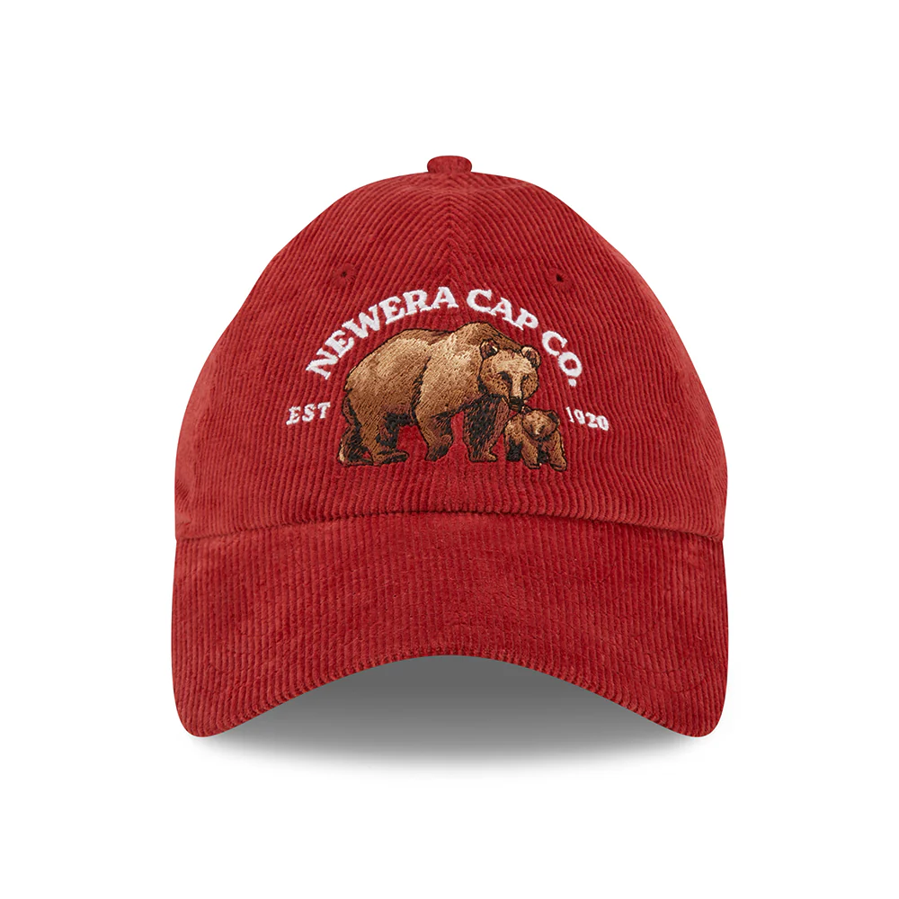 New Era 9TWENTY Kord Bär Baseball Cap - Wildlife Casual Classic - Weinrot - Image 2