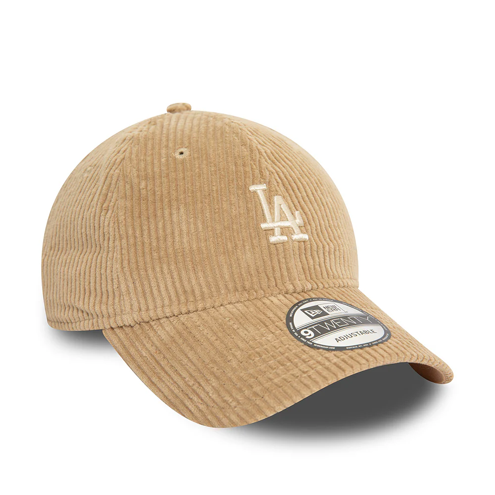 New Era 9TWENTY L.A. Dodgers Baseball Cap - MLB Cord - Taupe - Image 3