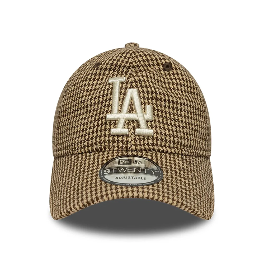 New Era 9TWENTY L.A. Dodgers Baseball Cap - MLB Hountstooth - Beige-Braun - Image 2
