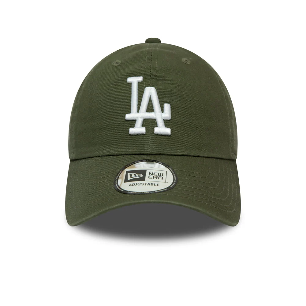 New Era 9TWENTY L.A. Dodgers Baseball Cap MLB Washed Casual Classic - Olivgrün-Weiß - Image 2
