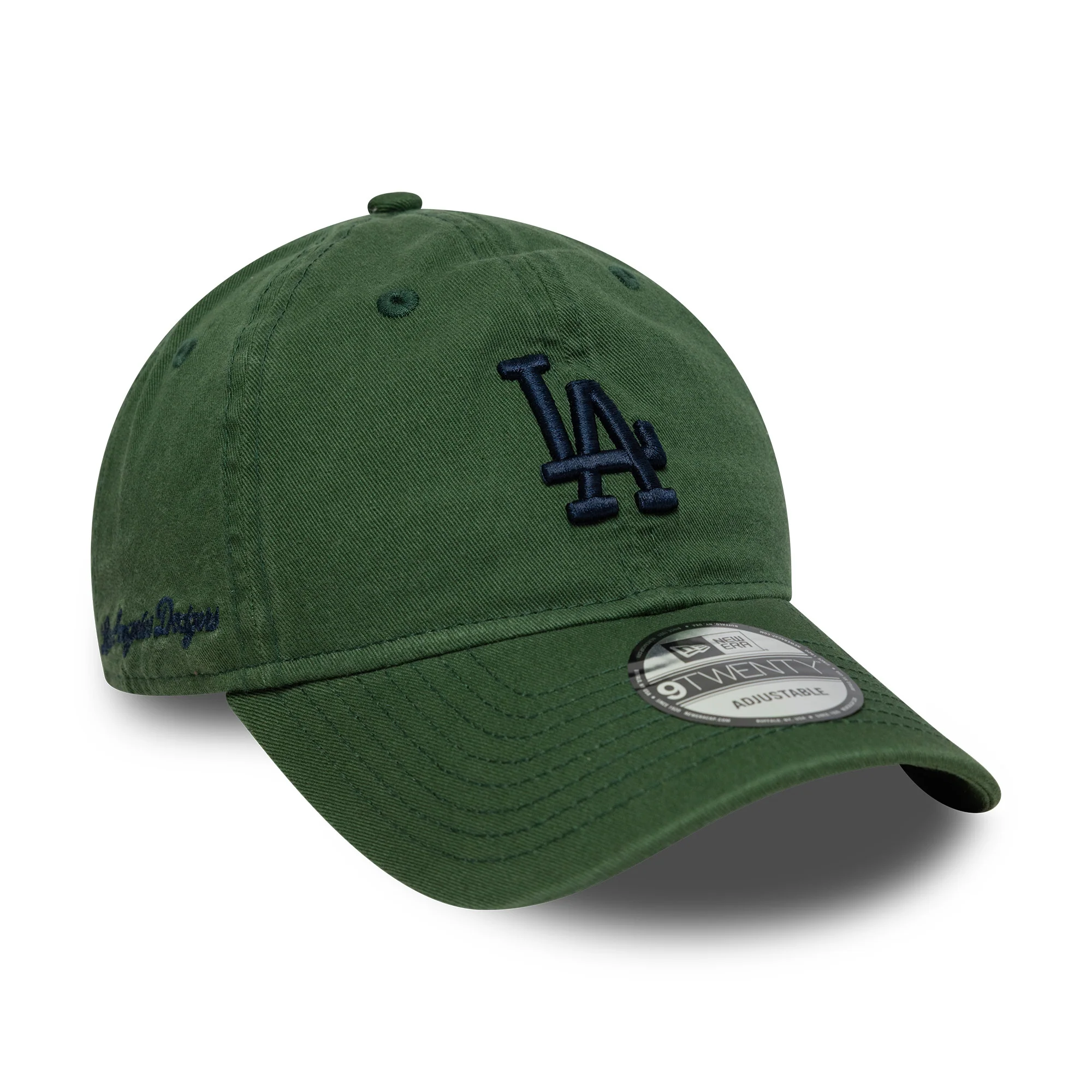 New Era 9TWENTY L.A. Dodgers Baseball Cap - MLB Washed Script - Grün-Marineblau - Image 3