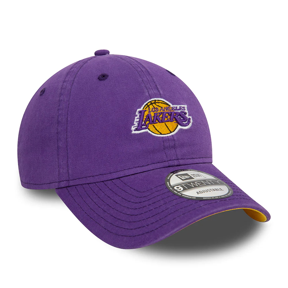 New Era 9TWENTY L.A. Lakers Baseball Cap - NBA Contrast Underbrim - Verwaschenes Lila-Gelb - Image 3