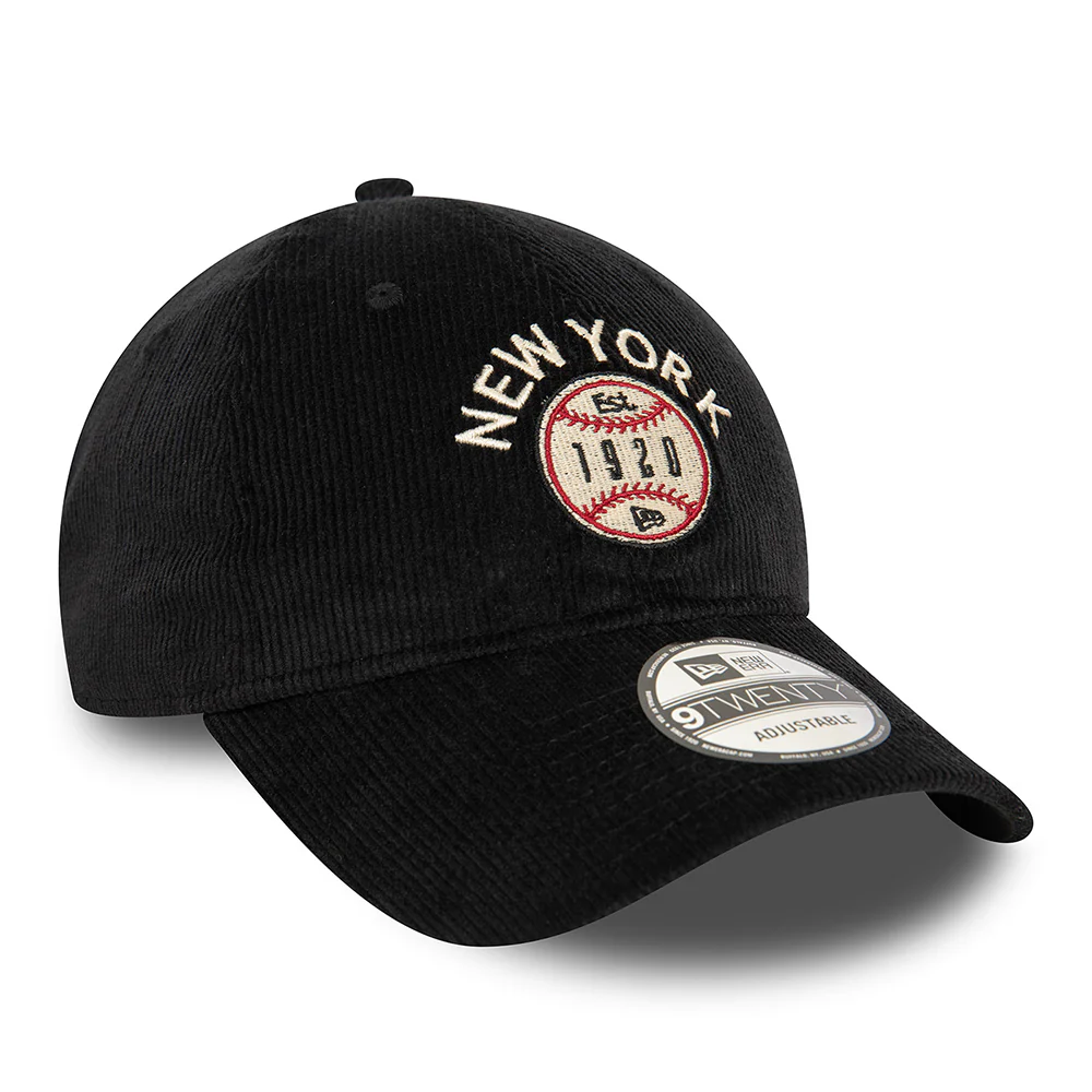 New Era 9TWENTY New York Baseball Cap - NE Cord - Schwarz - Image 3