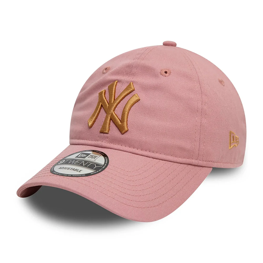 New Era 9TWENTY New York Yankees Baseball Cap - MLB League Casual - Dunkelrosa-Dunkler Sand