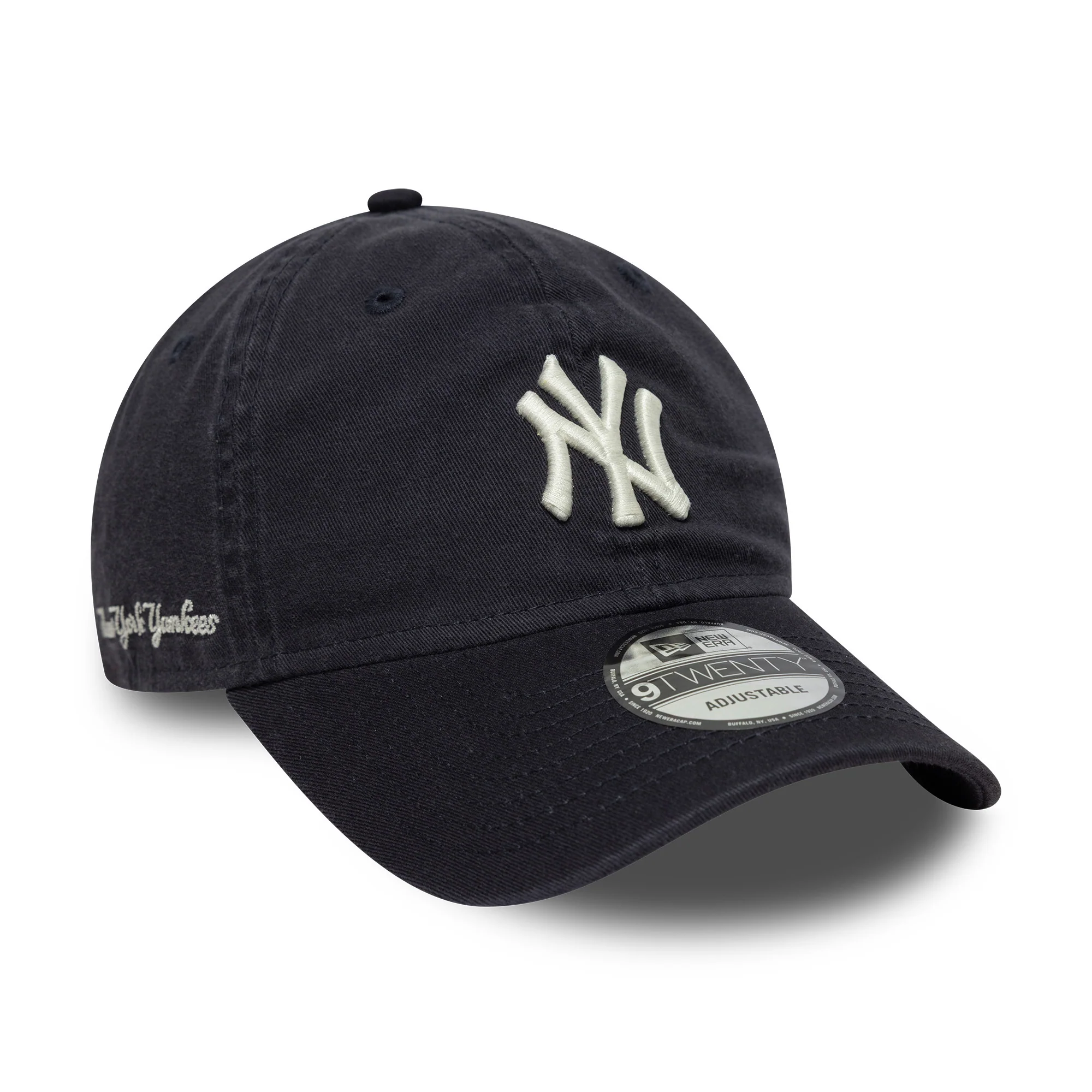 New Era 9TWENTY New York Yankees Baseball Cap - MLB Washed Script - Marineblau-Weiß - Image 3