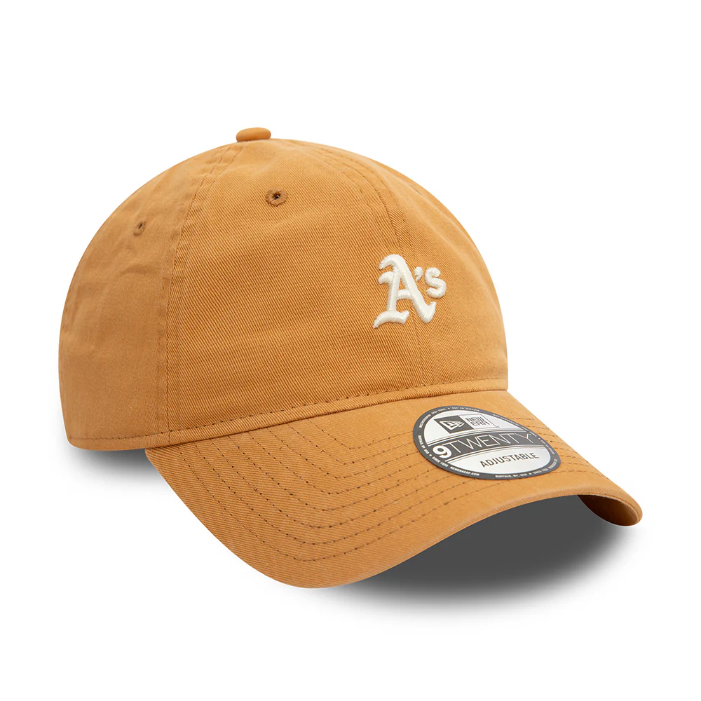 New Era 9TWENTY Oakland Athletics Baseball Cap - MLB Mini Washed - Dunkler Sand - Image 3