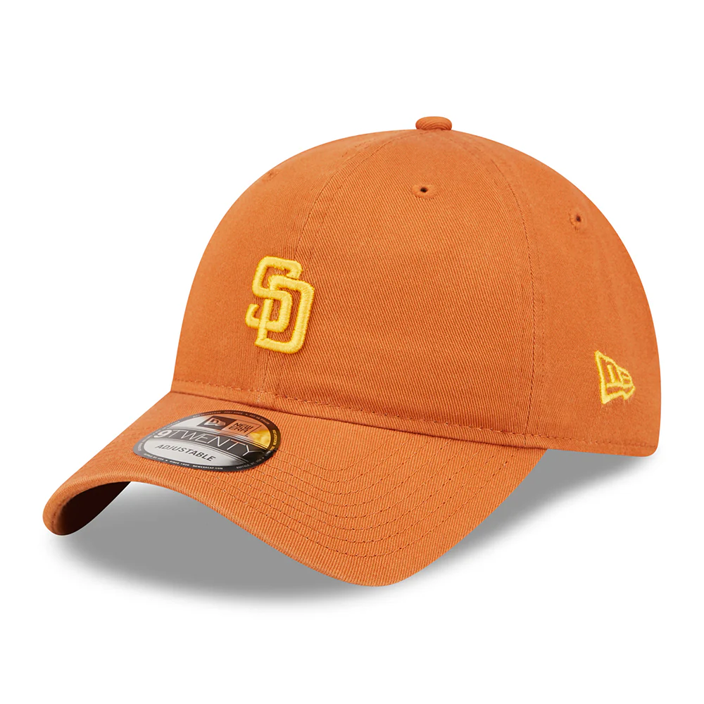 New Era 9TWENTY San Diego Padres Baseball Cap - MLB Mini Logo - Verbranntes Orange-Gelb
